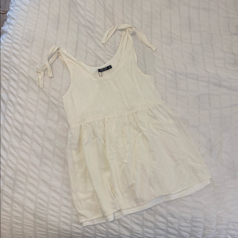 NEW White linen summer dress by Nastygal